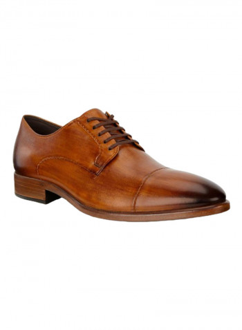 Vitrus Mondial Cap-Toe Derby Lace-Up Shoes Brown