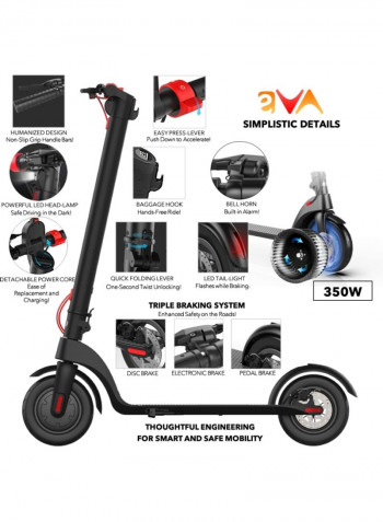 X1 Quick Folding Adult Electric Scooter 350W 106 x 117 x 42cm