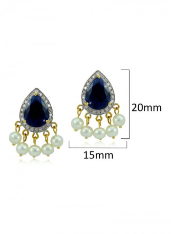 18 Karat Gold Diamond And Sapphire Studded Earrings