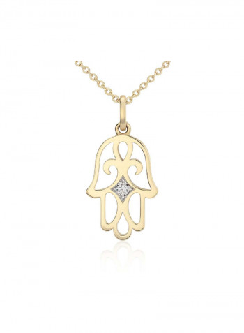 Hamsa Diamond Pendant Necklace