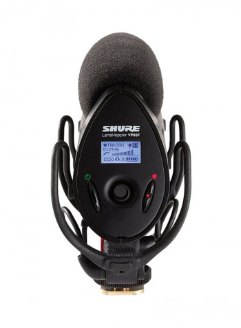 LensHopper Camera-Mount Condenser Microphone With Integrated Flash Recording VP83F Black