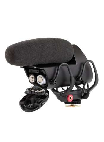 LensHopper Camera-Mount Condenser Microphone With Integrated Flash Recording VP83F Black