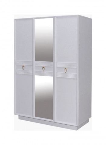 Orchid 3-Door Wardrobe With Mirror White 60x190x132cm