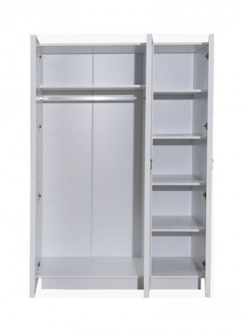 Orchid 3-Door Wardrobe With Mirror White 60x190x132cm