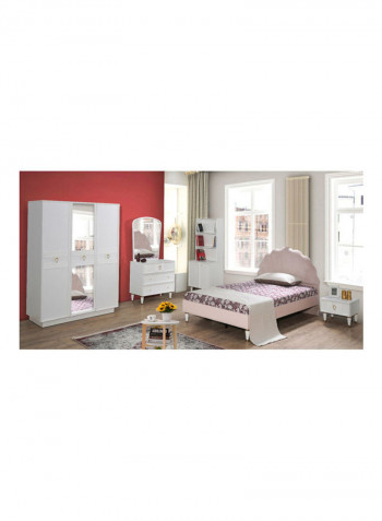 Orchid 3-Door Wardrobe With Mirror White 60x190x132cm