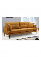 3-Seater Sofa With 2 Cushions Yellow 200 x 85cm