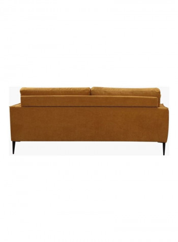 3-Seater Sofa With 2 Cushions Yellow 200 x 85cm