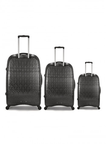 Elara Hardside 3 Piece Luggage Trolley Set Black