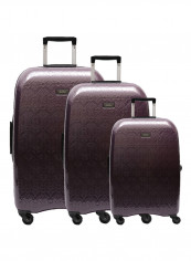Elara Hardside 3 Piece Luggage Trolley Set Purple