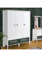 Meknes 3-Door Wardrobe With 2 Drawers White 136x200x68cm