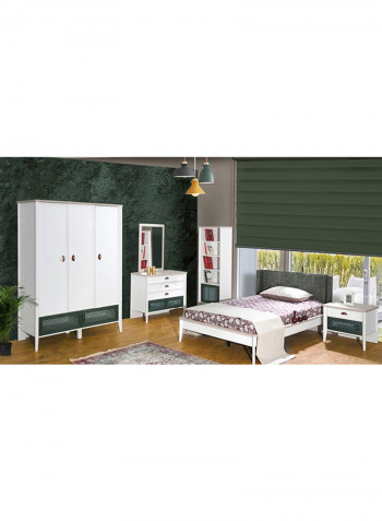 Meknes 3-Door Wardrobe With 2 Drawers White 136x200x68cm