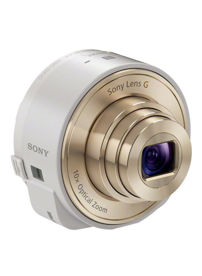DSC-QX10 Smartphone Attachable 4.45-44.5mm Lens-Style Camera White