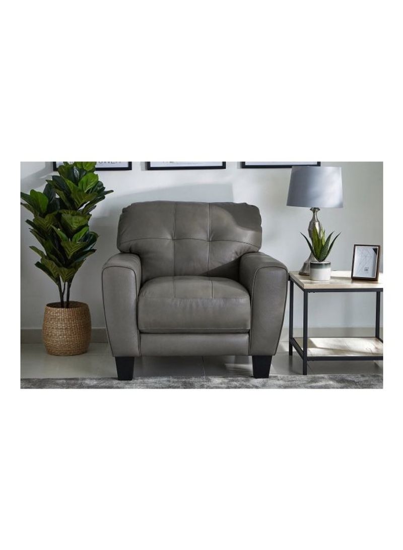 Orlando 1-Seater Half Leather Sofa Grey 91.44 x 97cm