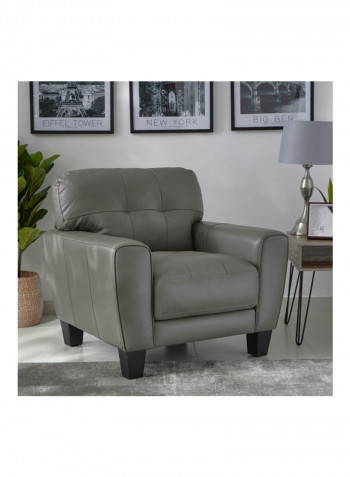 Orlando 1-Seater Half Leather Sofa Grey 91.44 x 97cm