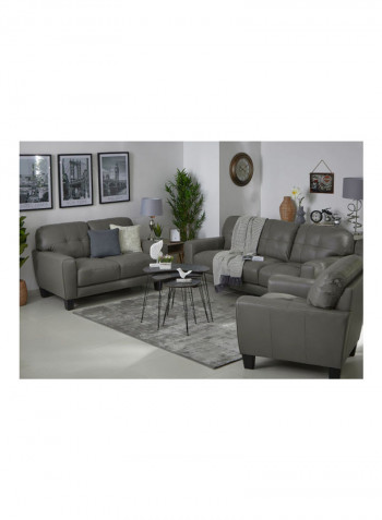 Orlando 1-Seater Half Leather Sofa Grey 91.44 x 97cm