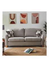 3-Seater Debora Sofa With 2-Cushions Grey 91x87x197cm