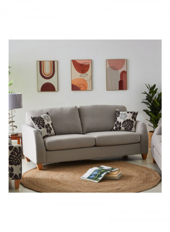 3-Seater Debora Sofa With 2-Cushions Grey 91x87x197cm