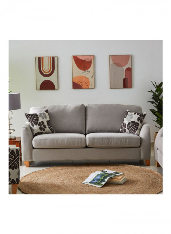 3-Seater Debora Sofa With 2-Cushions Grey 91x87x197cm