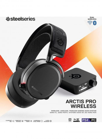 Arctis Pro Wireless Over-Ear Headset For PS4 With Audio Command Center PC Black