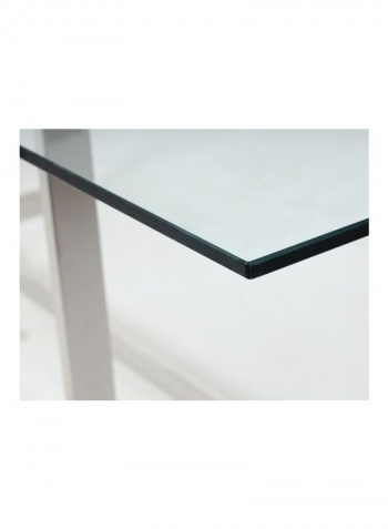Dazzling Glass Dining Table Silver/Clear 220x100x75centimeter