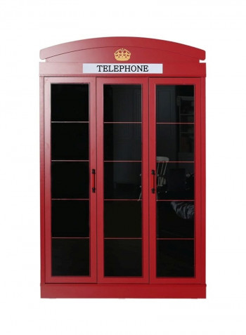 London 3-Door Wardrobe red 137 x 54 x 215cm