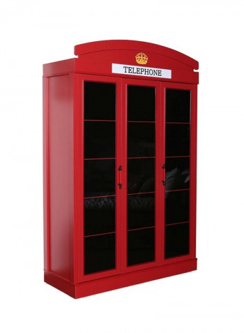 London 3-Door Wardrobe red 137 x 54 x 215cm