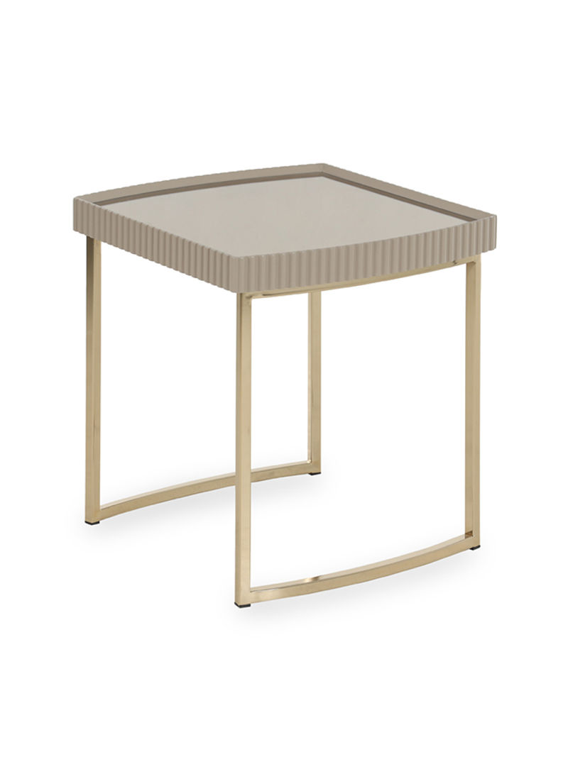 Cyprus End Table Beige/Gold 55x55x59cm