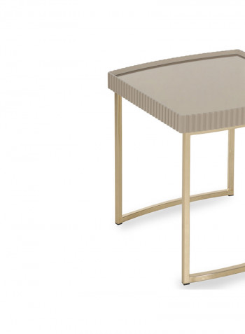 Cyprus End Table Beige/Gold 55x55x59cm