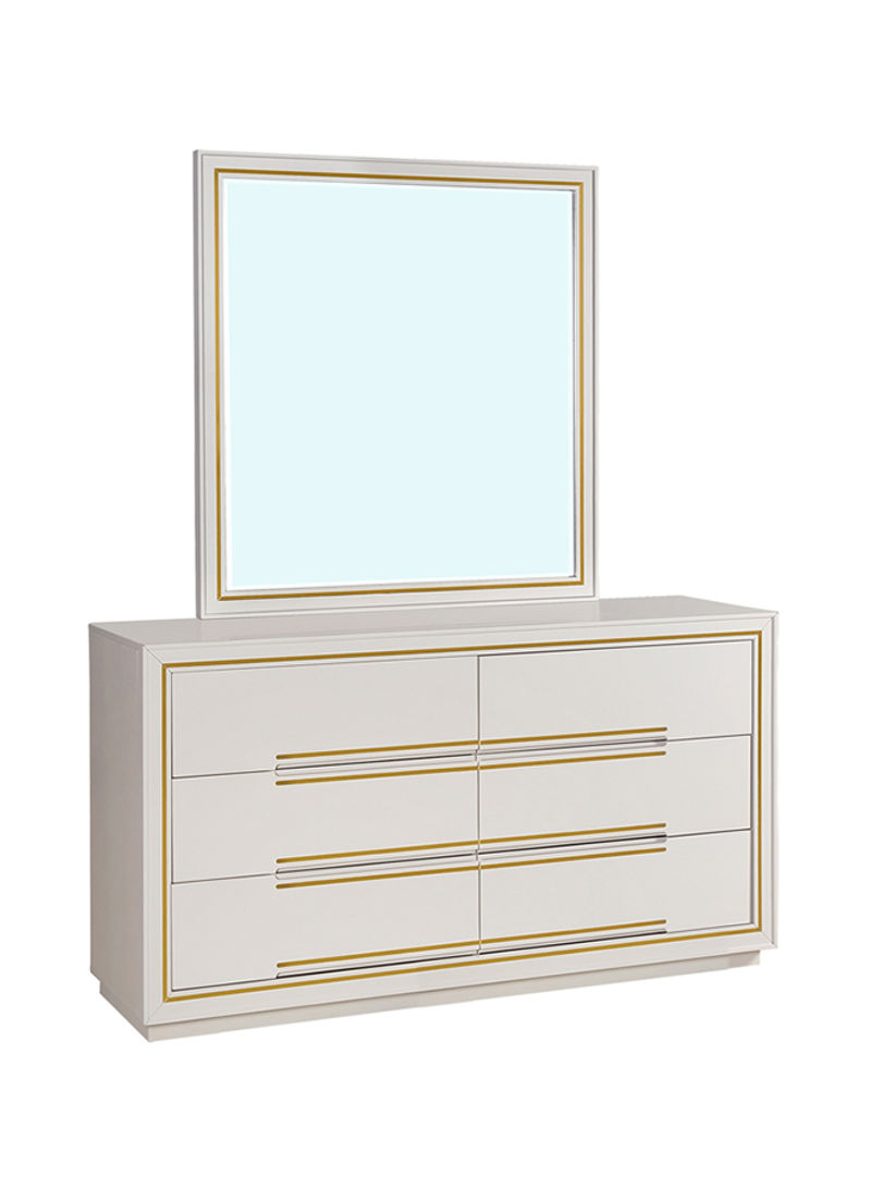David Dresser With Mirror White 150 x 46 x 188centimeter