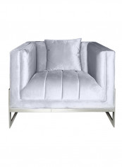 Dazzling 1-Seater Sofa Silver Silver 90x85x90centimeter