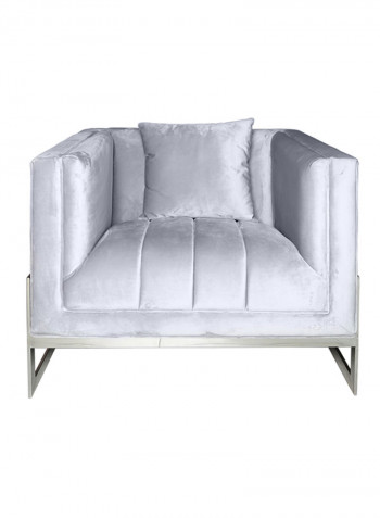 Dazzling 1-Seater Sofa Silver Silver 90x85x90centimeter