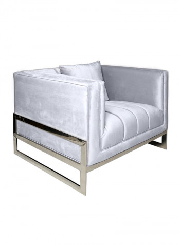 Dazzling 1-Seater Sofa Silver Silver 90x85x90centimeter