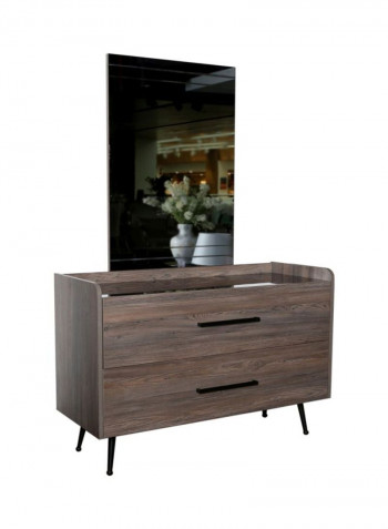 Napoli Wooden Dresser With Mirror Brown 120x47x84cm