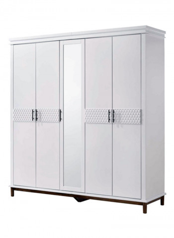 Estilo 5-Door Wardrobe White 140x193x45cm
