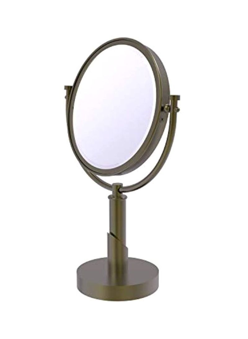 Table Mirror With 3X Magnification Antique Brass/Clear 8x8x15inch