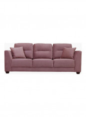 Wedge 3-Seater Sofa With Double Cushions Pink 88x216x82cm