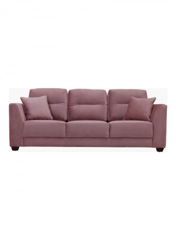 Wedge 3-Seater Sofa With Double Cushions Pink 88x216x82cm