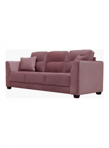 Wedge 3-Seater Sofa With Double Cushions Pink 88x216x82cm