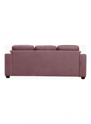 Wedge 3-Seater Sofa With Double Cushions Pink 88x216x82cm