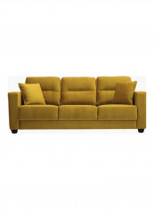 Adalyn 3-Seater Sofa With Double Cushions Yellow 88x216x82cm