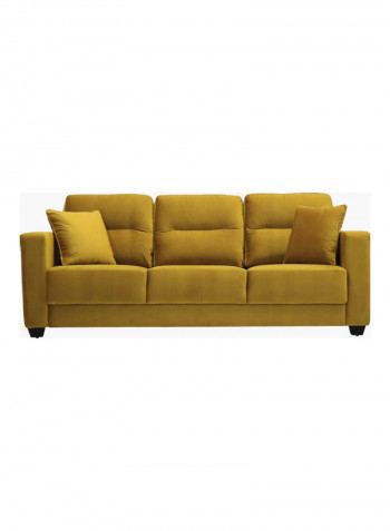 Adalyn 3-Seater Sofa With Double Cushions Yellow 88x216x82cm