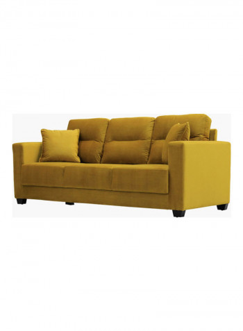 Adalyn 3-Seater Sofa With Double Cushions Yellow 88x216x82cm