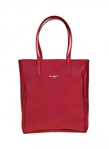 Midas Leather Tote Bag Red