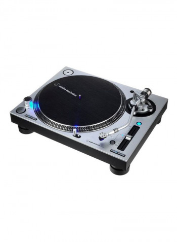 Direct-Drive Professional DJ Turntable AT-LP140XPSV Silver/Clear