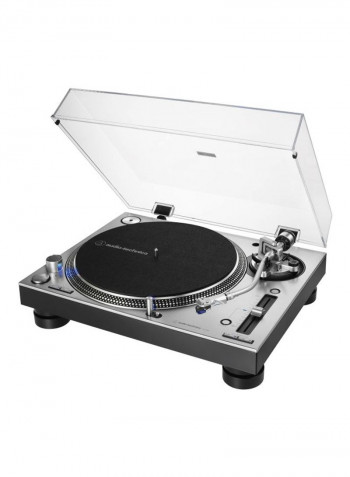 Direct-Drive Professional DJ Turntable AT-LP140XPSV Silver/Clear