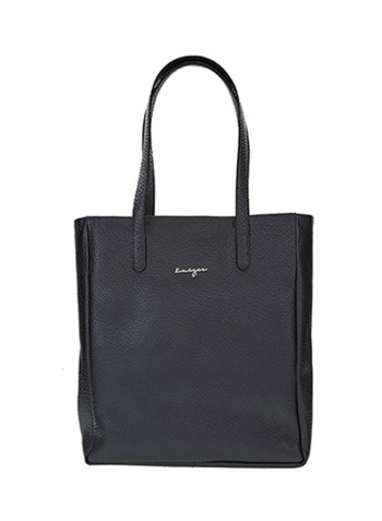 Midas Leather Tote Bag Black