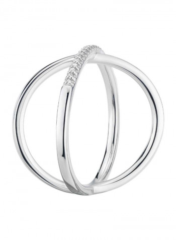 18 Karat White Gold Diamond Crossover Ring