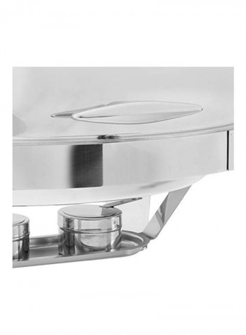 Oval Roll Top Chafer Silver