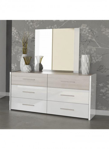 Dresser With Mirror White 135.4x48x81.1cm