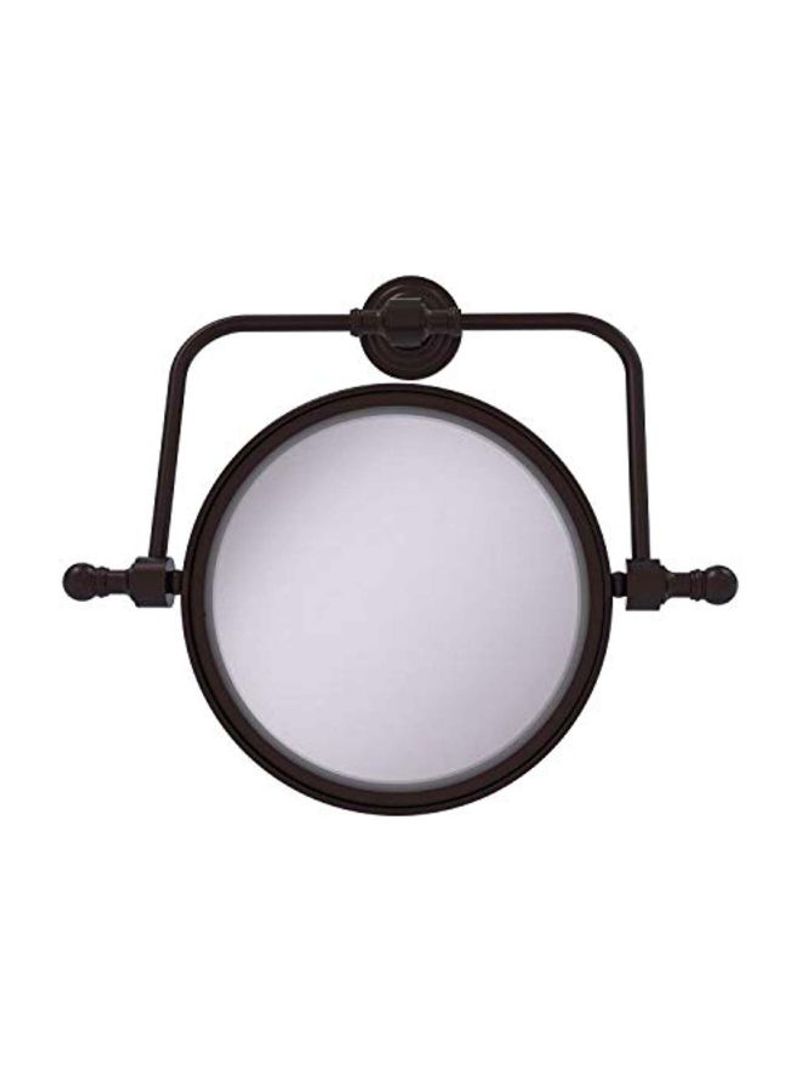 Retro Wave Collection Wall Mounted Swivel 3X Magnification Make-Up Mirror Brown/Clear 8inch